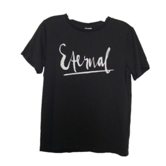 H&M Women's Short sleeve Eternal black tee shirt‎ size small - Picture 1 of 10